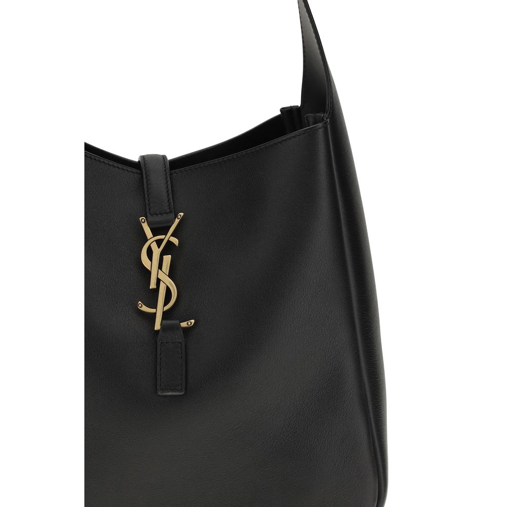 Sac bandoulière Bos Taurus en cuir de veau noir Saint Laurent