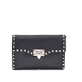 Sac bandoulière Bos Taurus en cuir de veau noir Valentino Garavani