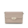 Sac bandoulière Bos Taurus en cuir de veau beige Valentino Garavani