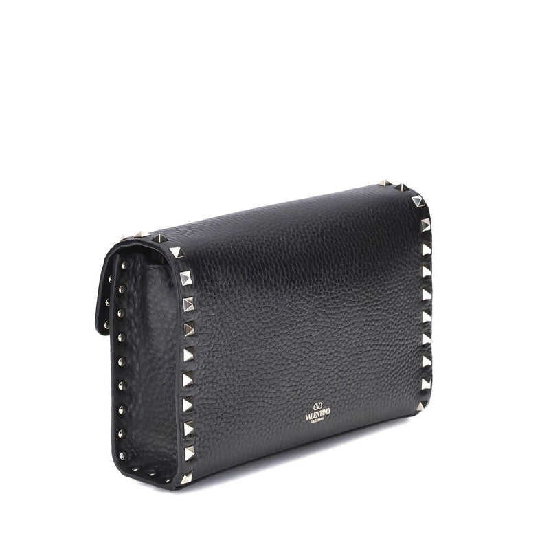 Sac bandoulière Bos Taurus en cuir de veau noir Valentino Garavani