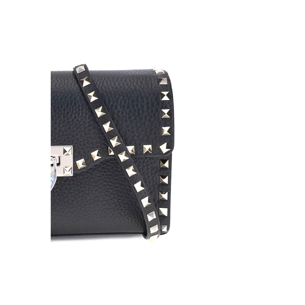 Sac bandoulière Bos Taurus en cuir de veau noir Valentino Garavani