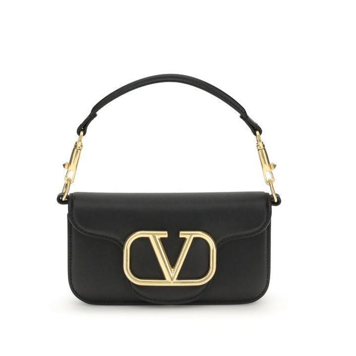 Sac bandoulière Bos Taurus en cuir de veau noir Valentino Garavani