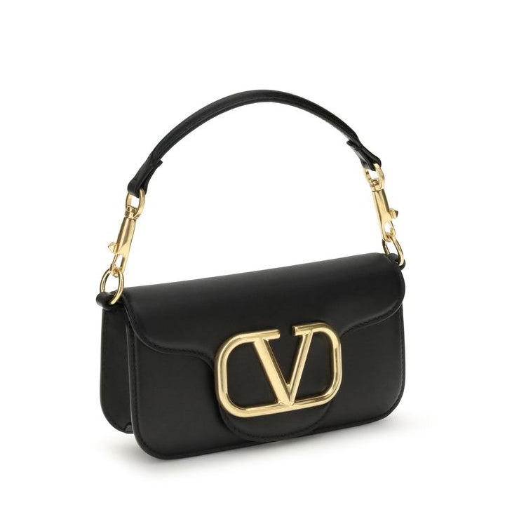 Sac bandoulière Bos Taurus en cuir de veau noir Valentino Garavani