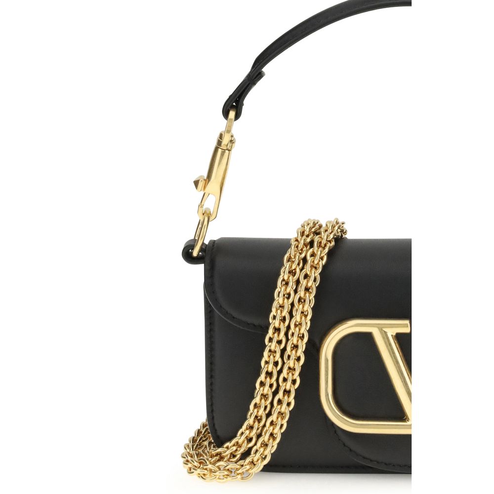 Sac bandoulière Bos Taurus en cuir de veau noir Valentino Garavani