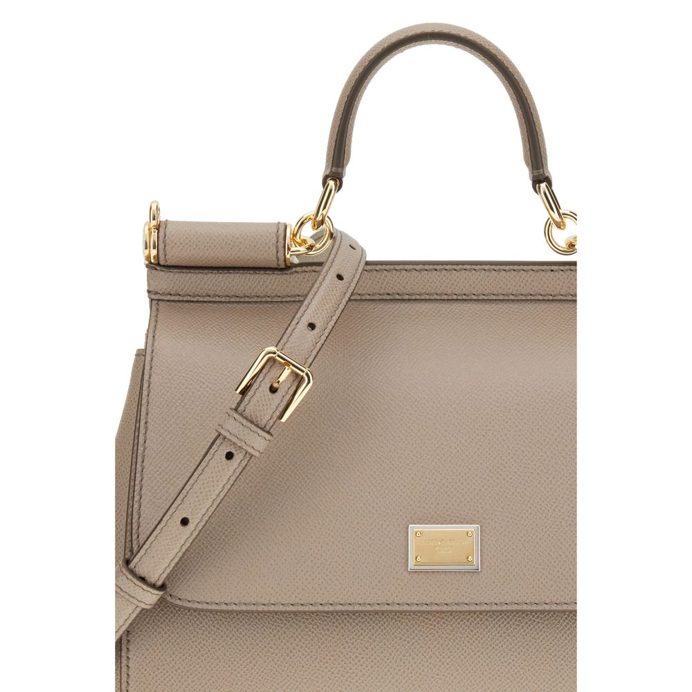 Sac à main Bos Taurus en cuir de veau gris Dolce&Gabbana