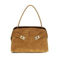 Ferragamo beige goat leather shoulder bag