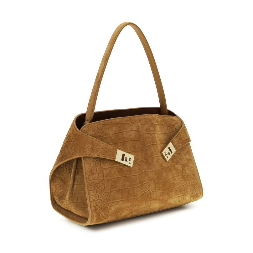 Ferragamo beige goat leather shoulder bag
