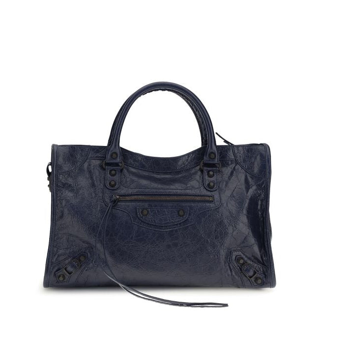 Sac à main Bos Taurus en cuir de veau bleu Balenciaga