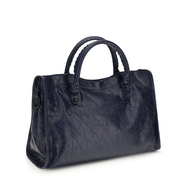 Sac à main Bos Taurus en cuir de veau bleu Balenciaga