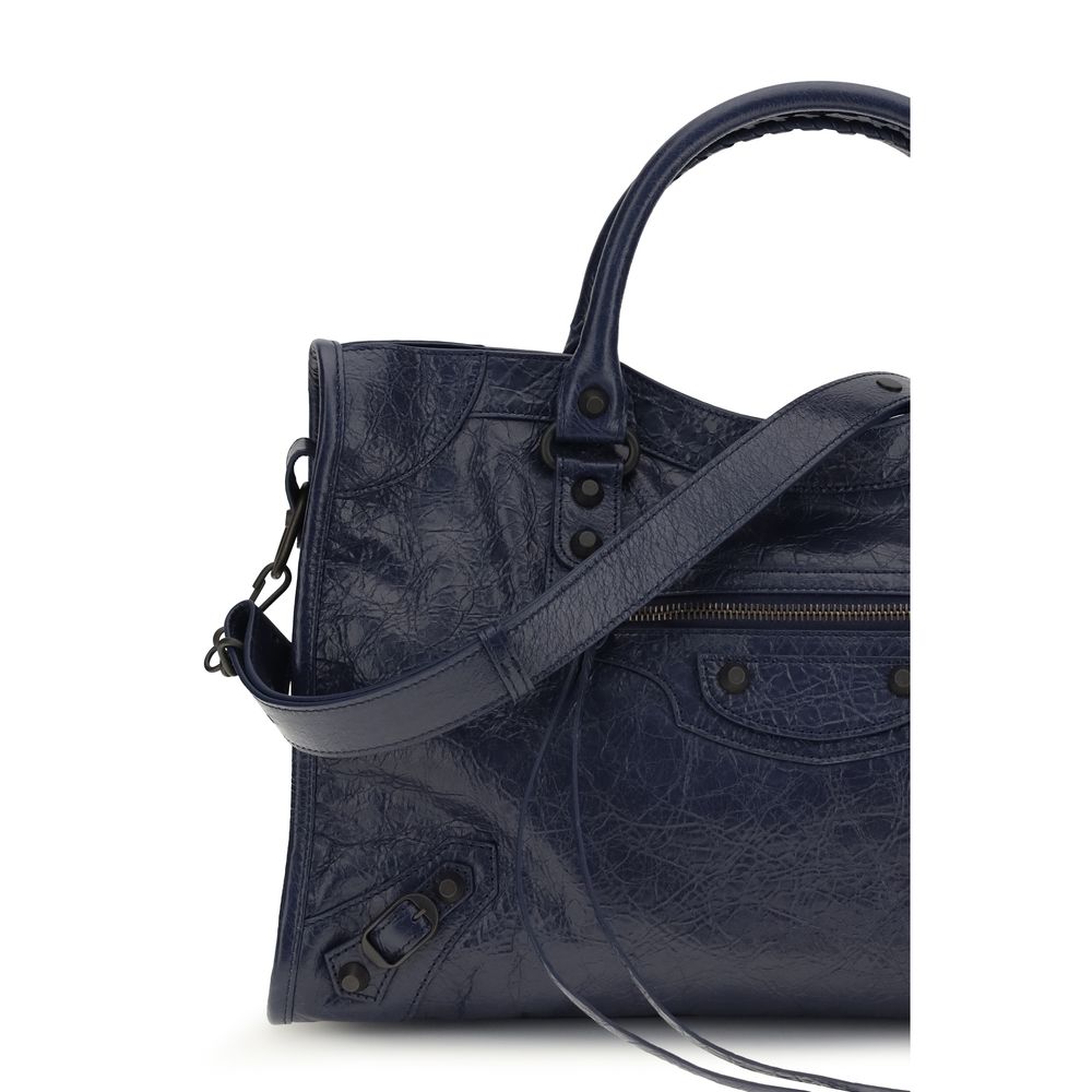 Sac à main Bos Taurus en cuir de veau bleu Balenciaga