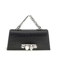 Black Calf Leather Bos Taurus Shoulder Bag Alexander McQueen