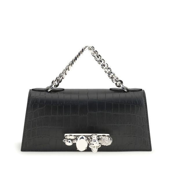 Black Calf Leather Bos Taurus Shoulder Bag Alexander McQueen