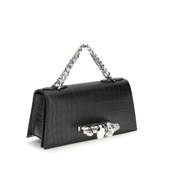 Black Calf Leather Bos Taurus Shoulder Bag Alexander McQueen