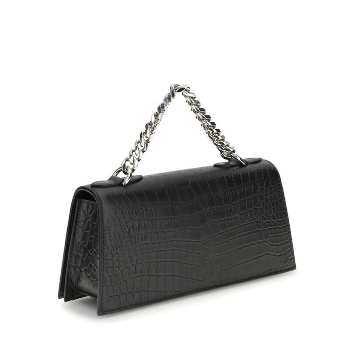 Black Calf Leather Bos Taurus Shoulder Bag Alexander McQueen