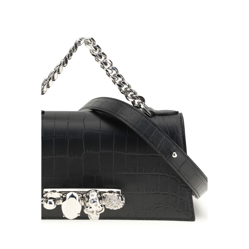 Black Calf Leather Bos Taurus Shoulder Bag Alexander McQueen