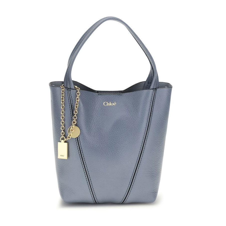 Sac seau Bos Taurus en cuir de veau bleu Chloé