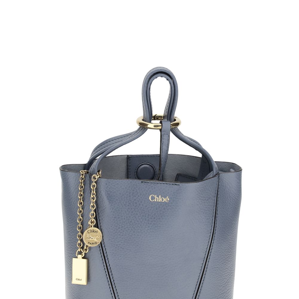 Sac seau Bos Taurus en cuir de veau bleu Chloé