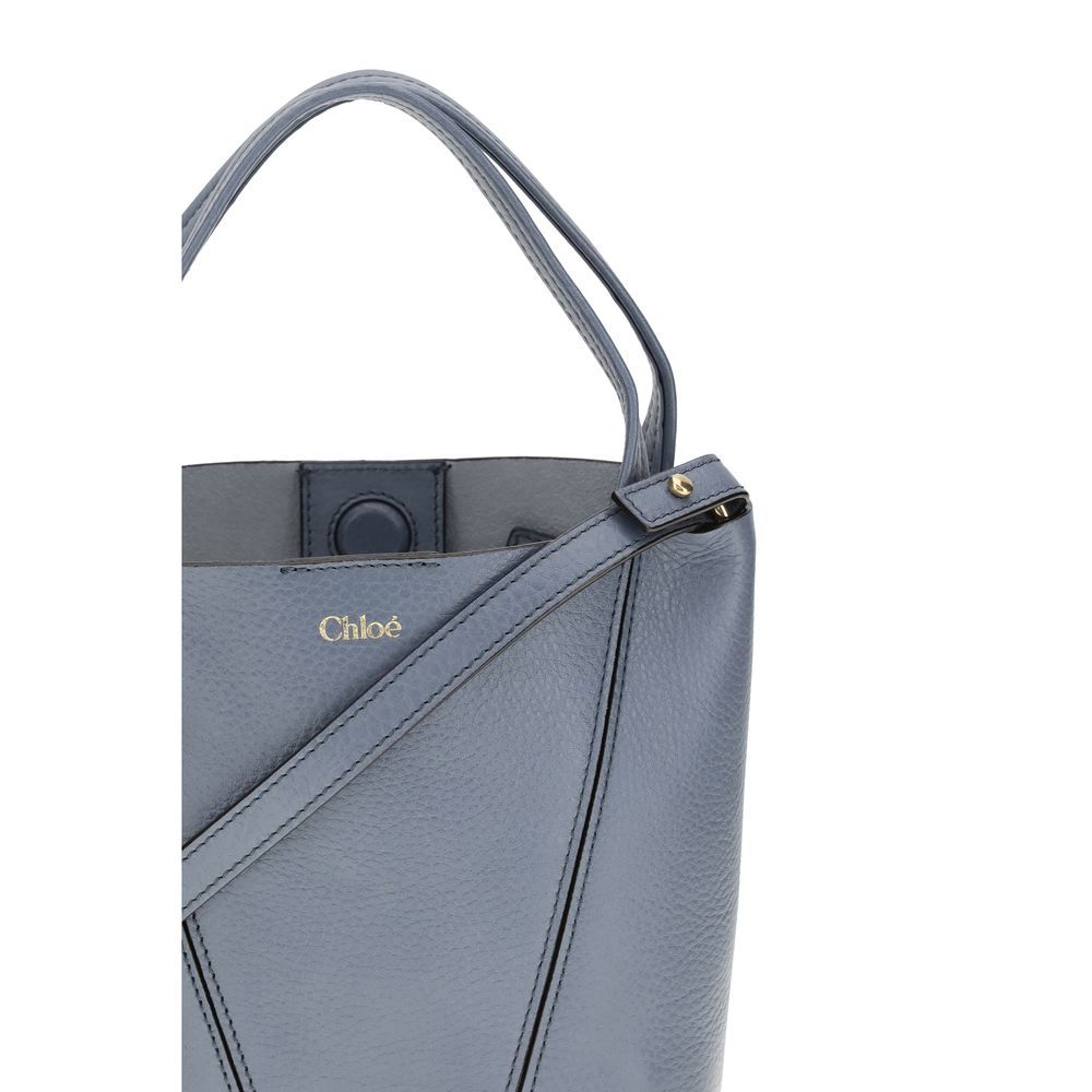 Sac seau Bos Taurus en cuir de veau bleu Chloé