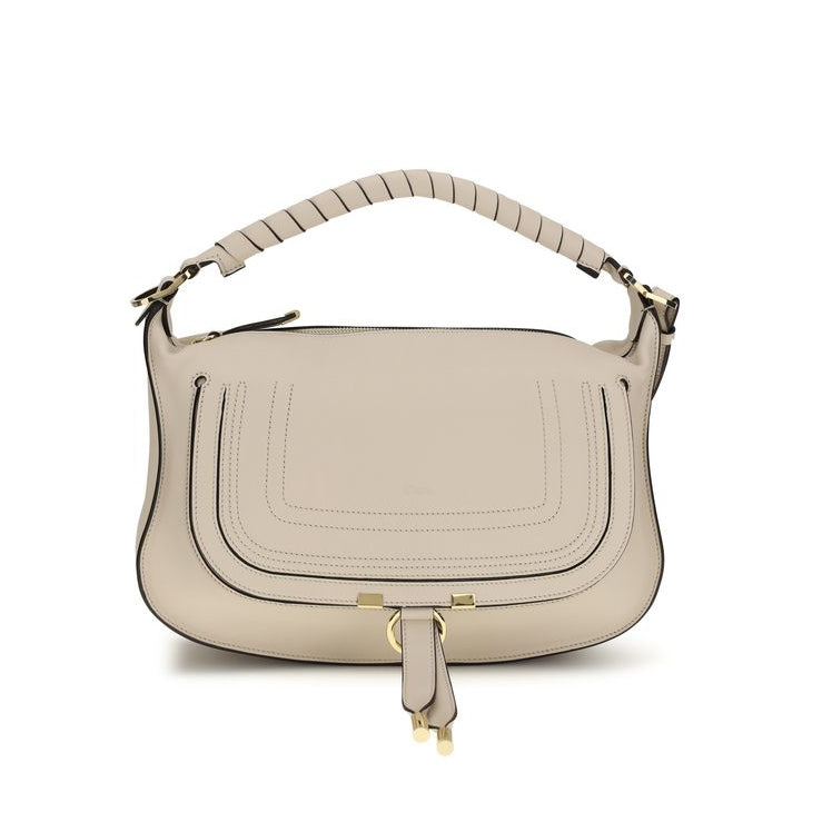 Sac bandoulière Bos Taurus en cuir de veau beige Chloé