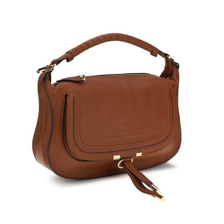 Sac bandoulière Bos Taurus en cuir de veau marron Chloé