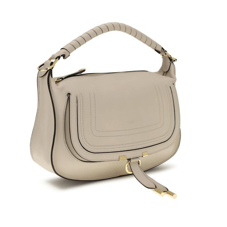 Sac bandoulière Bos Taurus en cuir de veau beige Chloé