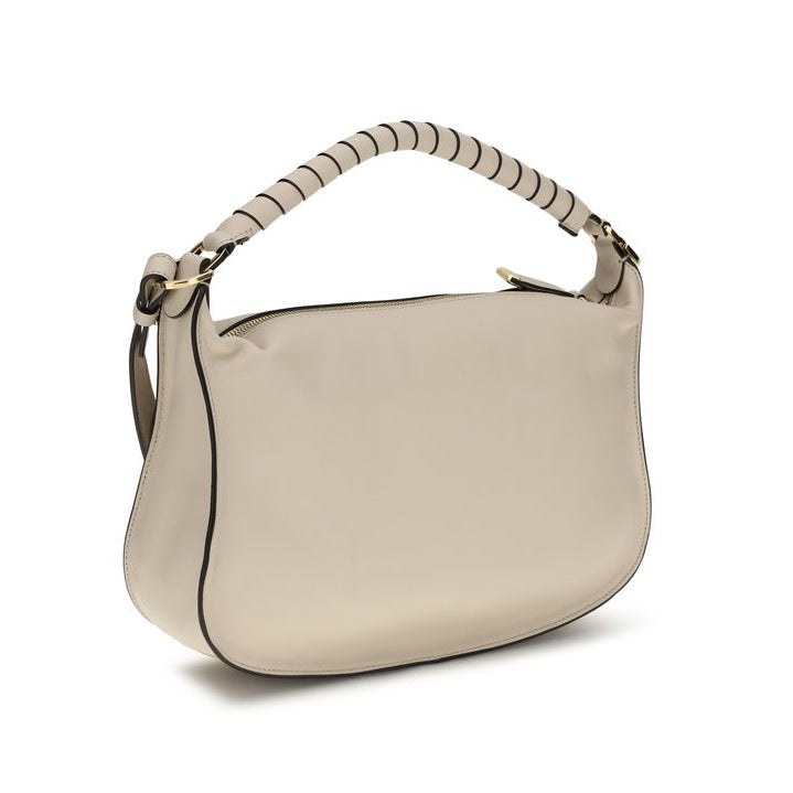 Sac bandoulière Bos Taurus en cuir de veau beige Chloé