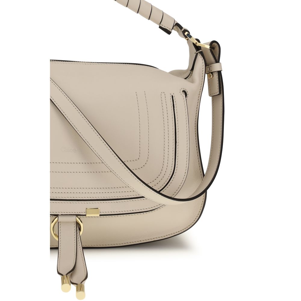 Sac bandoulière Bos Taurus en cuir de veau beige Chloé