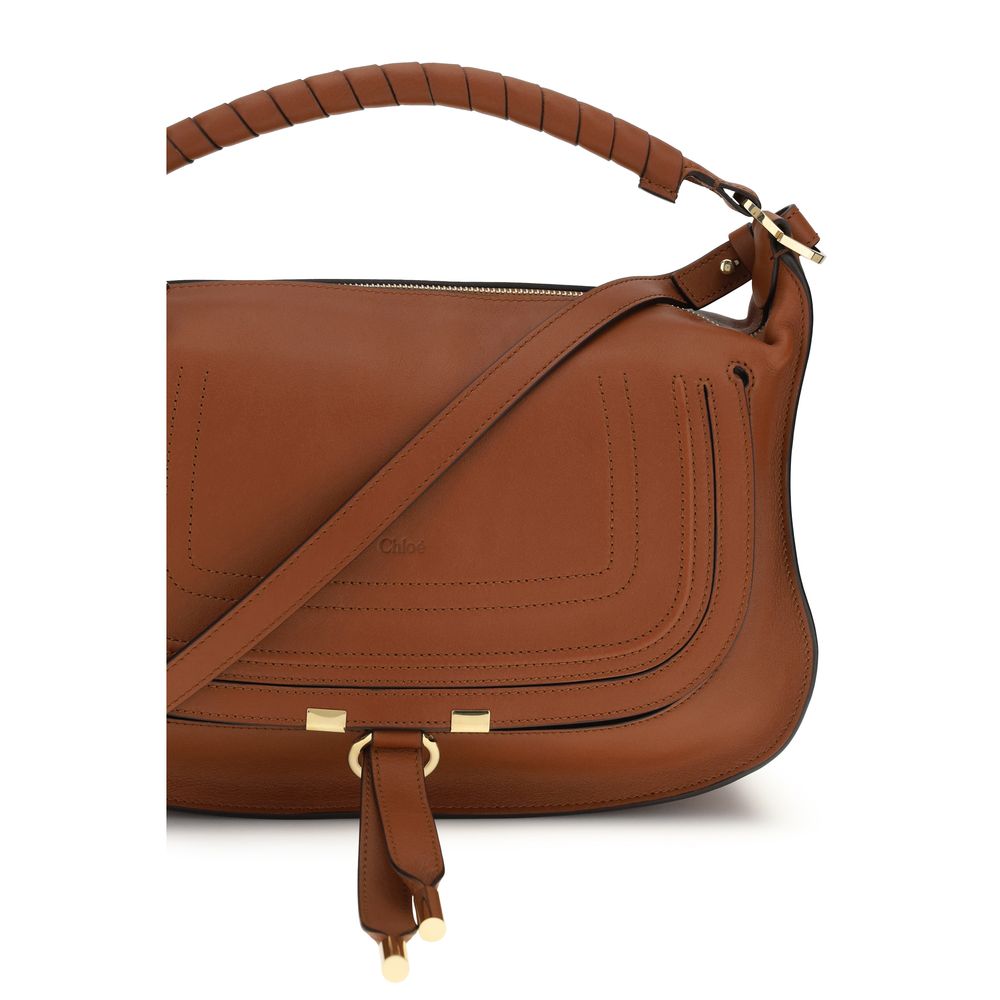 Sac bandoulière Bos Taurus en cuir de veau marron Chloé