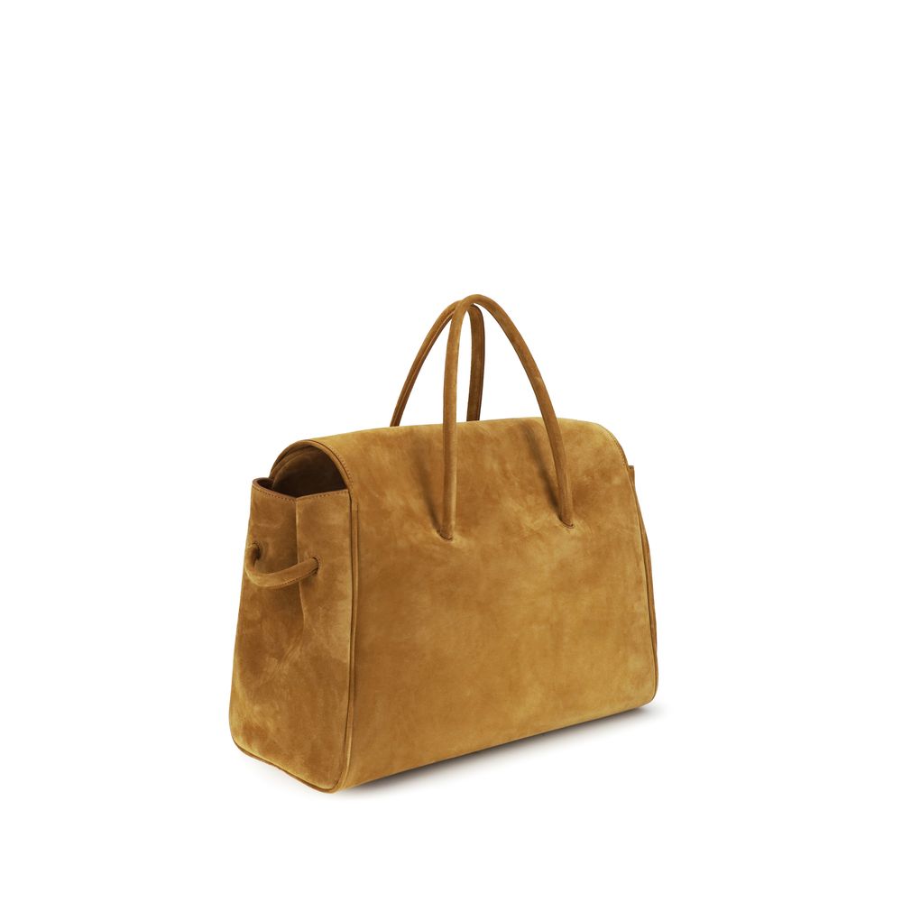 Sac à main Cabas Bos Taurus en cuir de veau beige Jacquemus