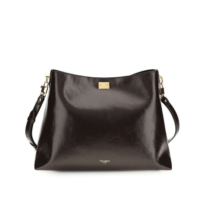 Sac à main Bos Taurus en cuir de veau marron Dolce&Gabbana