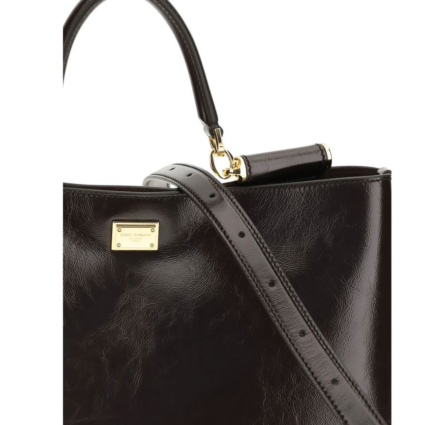 Sac à main Bos Taurus en cuir de veau marron Dolce&Gabbana