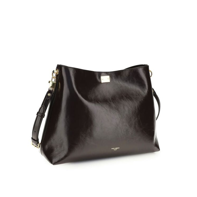 Sac à main Bos Taurus en cuir de veau marron Dolce&Gabbana