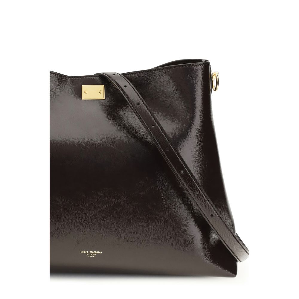 Sac à main Bos Taurus en cuir de veau marron Dolce&Gabbana