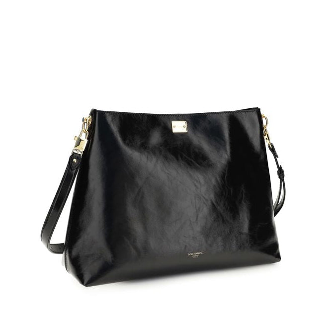 Sac à main Bos Taurus en cuir de veau noir Dolce&Gabbana