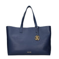 Bolso de mano de cuero azul Roberto Cavalli