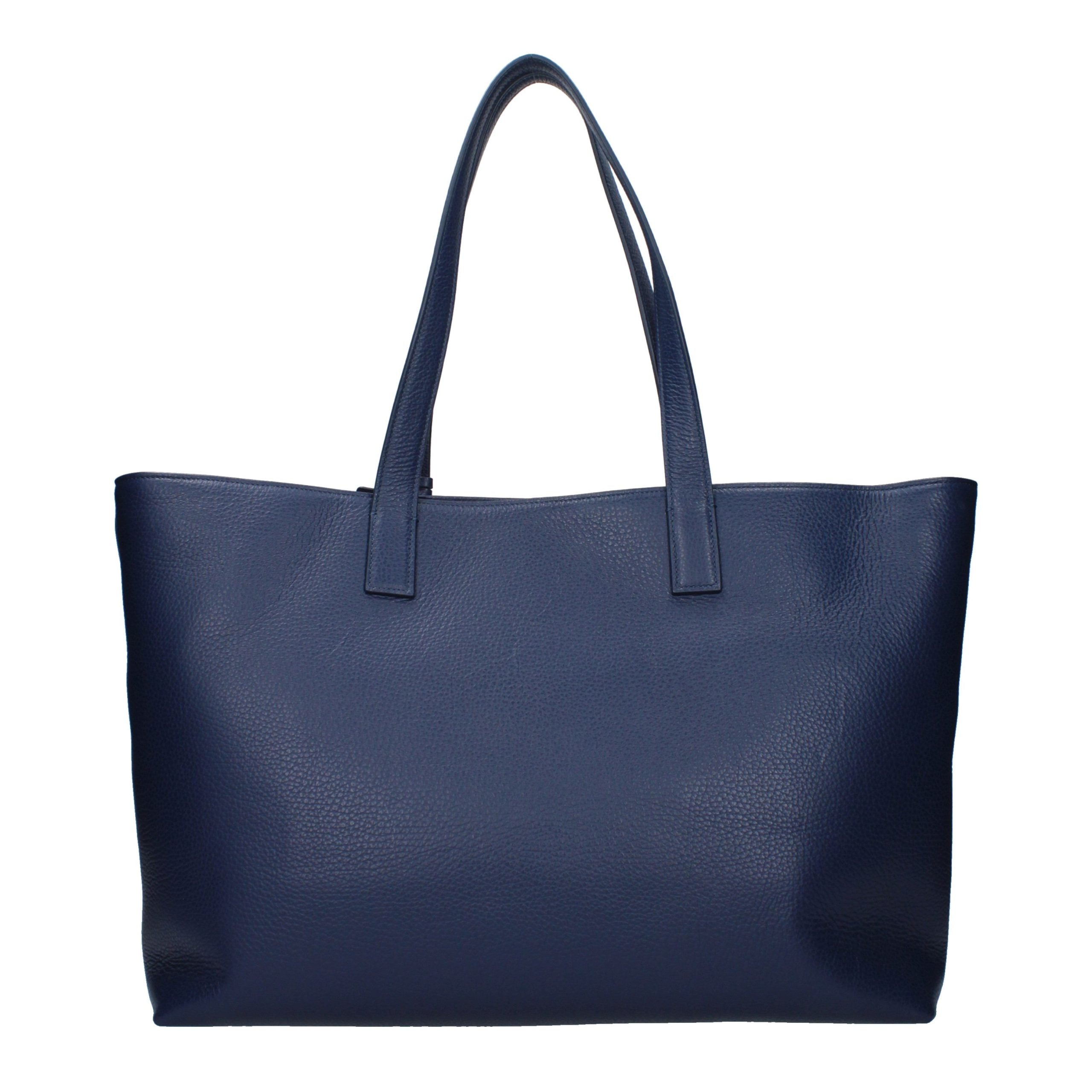 Bolso de mano de cuero azul Roberto Cavalli