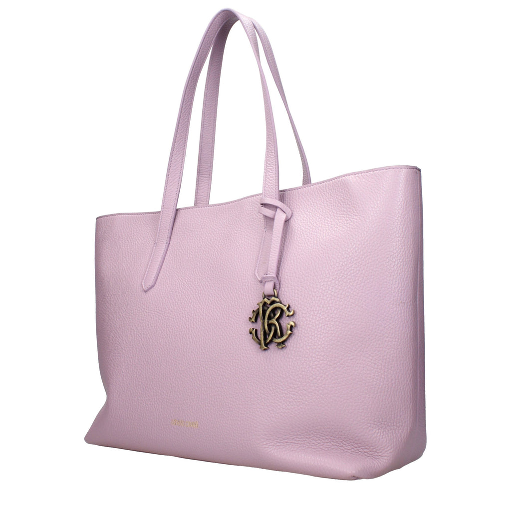 Sac à main en cuir rose Roberto Cavalli