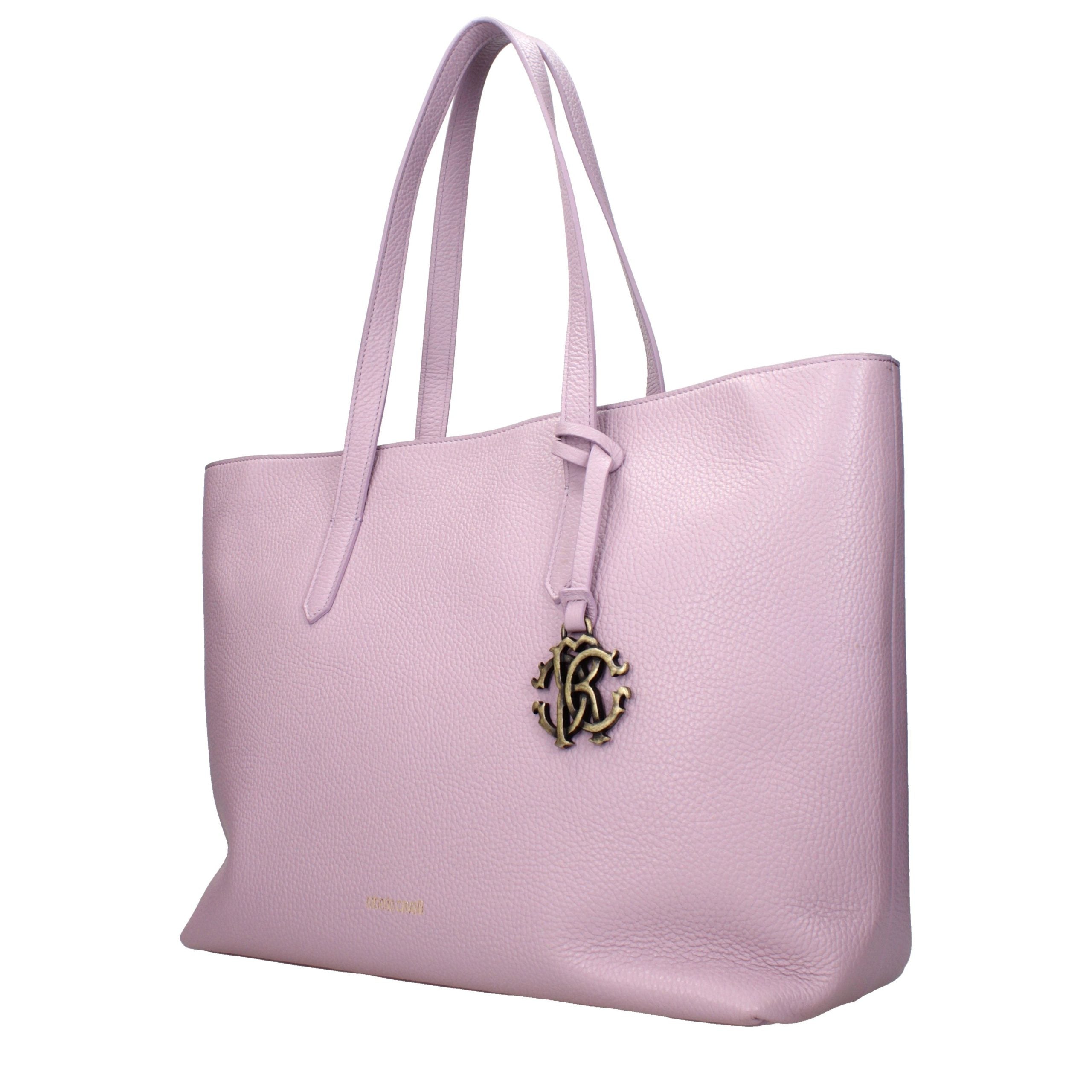 Sac à main en cuir rose Roberto Cavalli