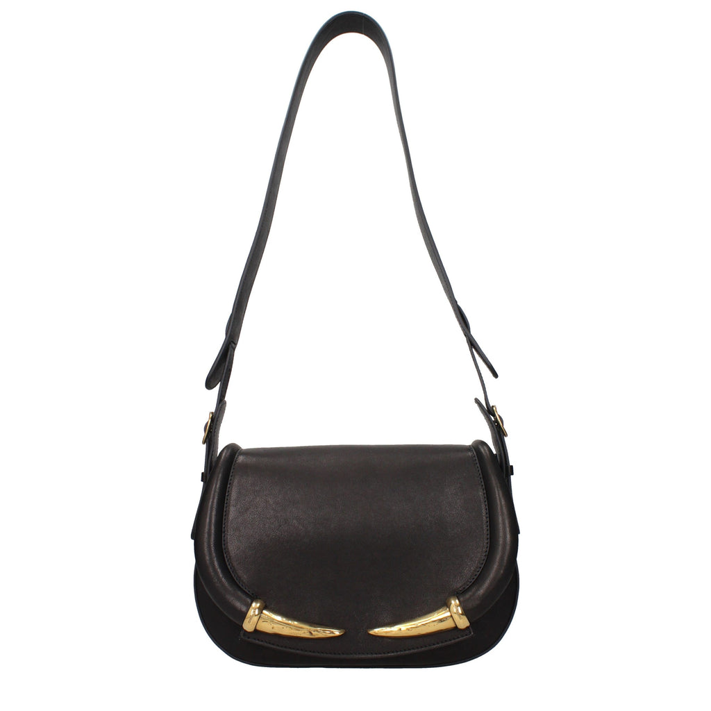 Sac bandoulière en cuir noir Roberto Cavalli