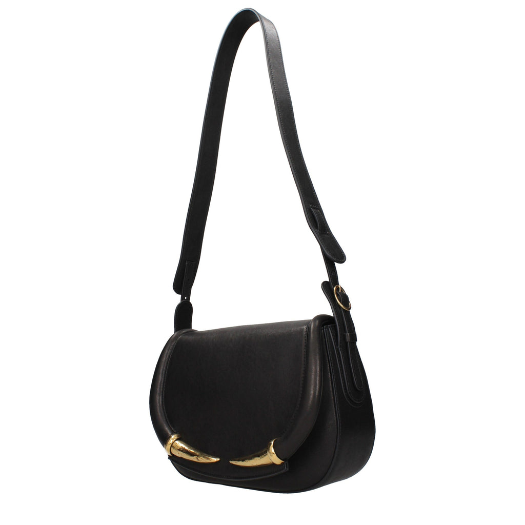 Sac bandoulière en cuir noir Roberto Cavalli