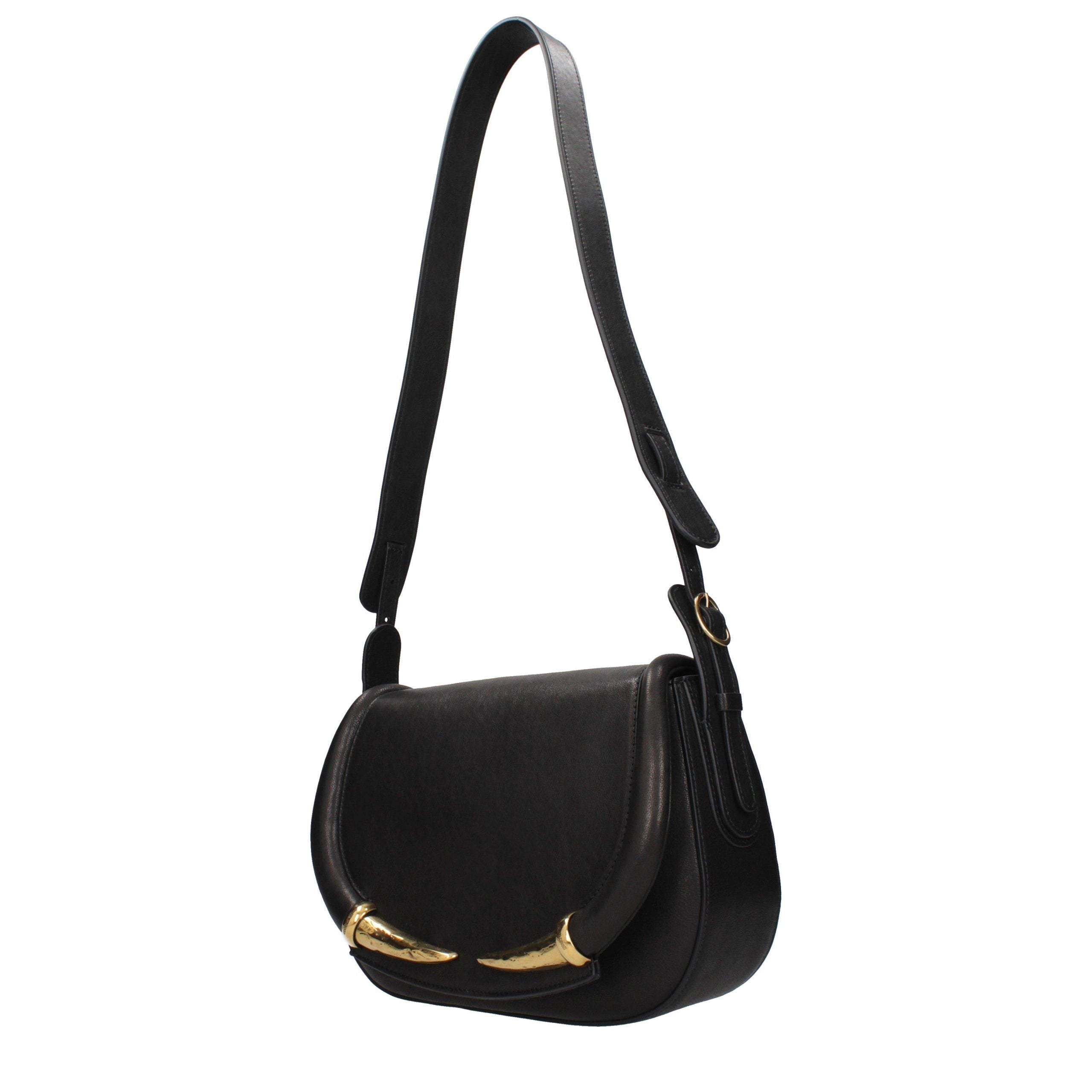 Sac bandoulière en cuir noir Roberto Cavalli