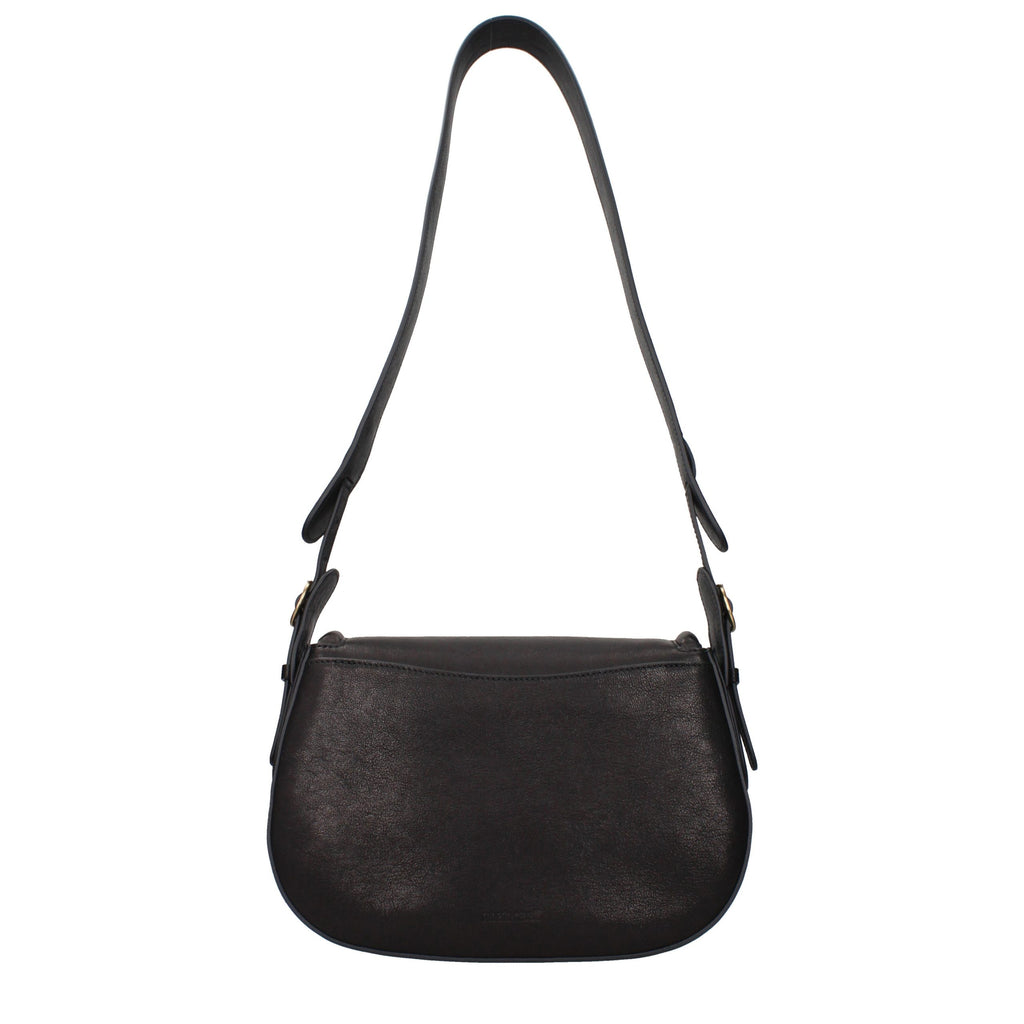 Sac bandoulière en cuir noir Roberto Cavalli