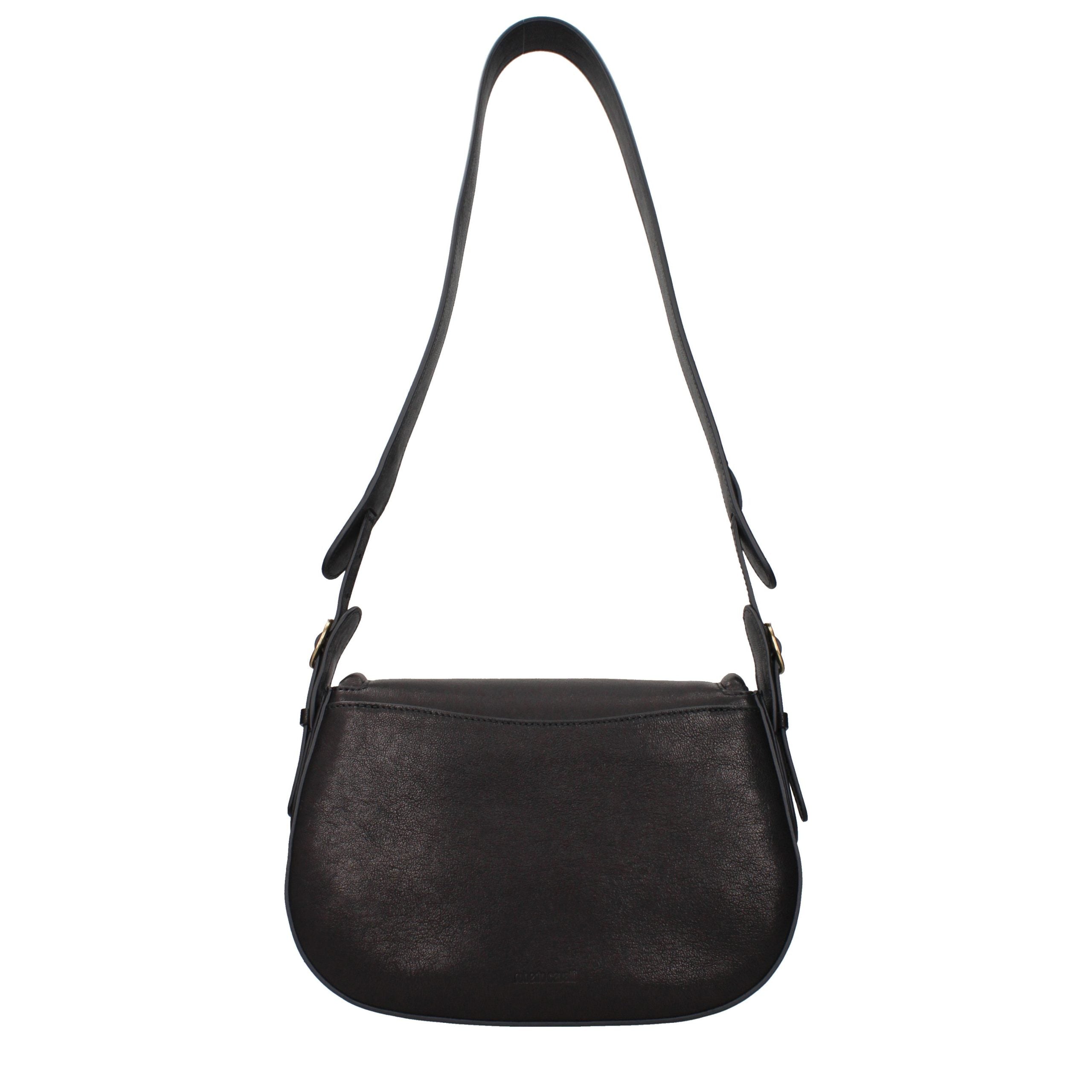 Sac bandoulière en cuir noir Roberto Cavalli