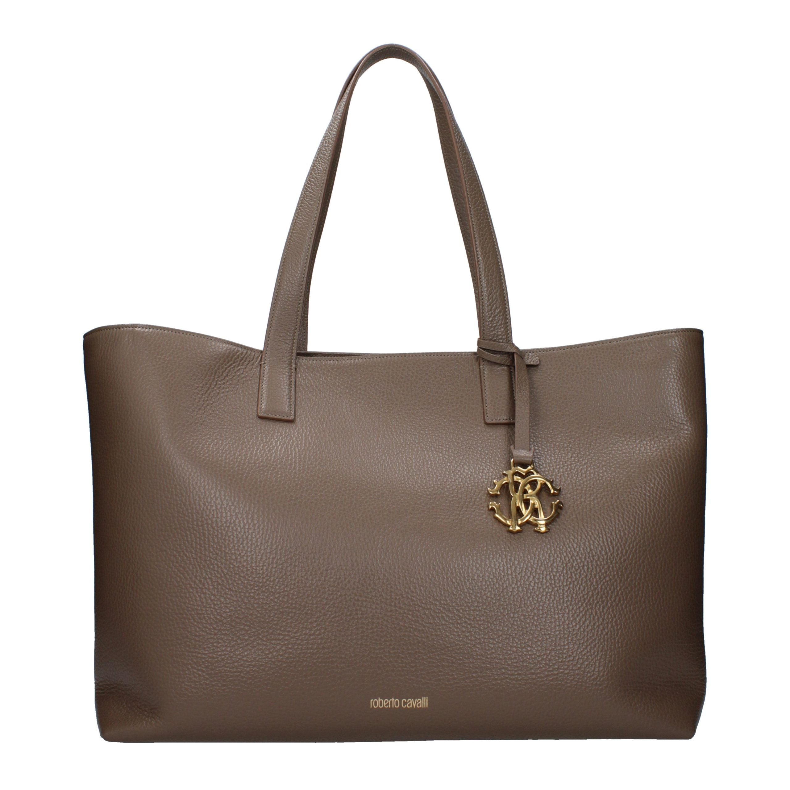 Sac à main en cuir marron Roberto Cavalli