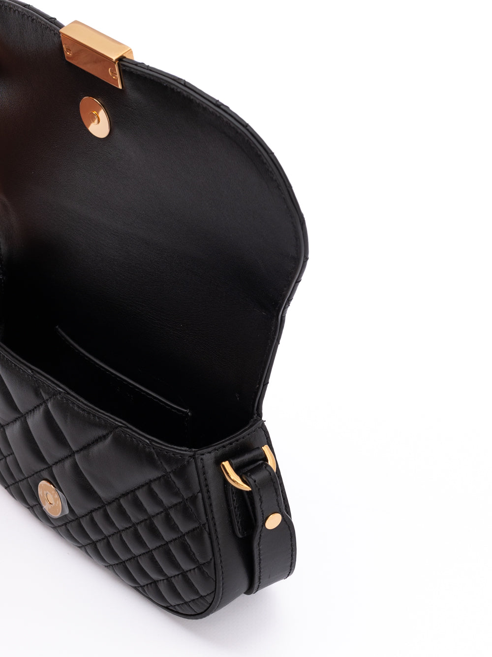 Bandolera guateada de piel negra Versace