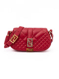 Versace Quilted Red Leather Shoulder Bag