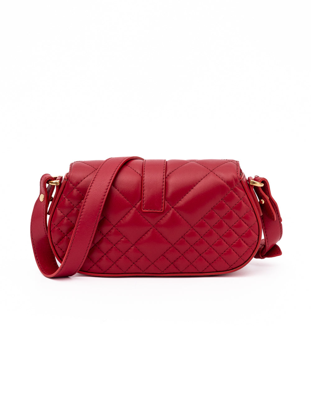 Versace Quilted Red Leather Shoulder Bag