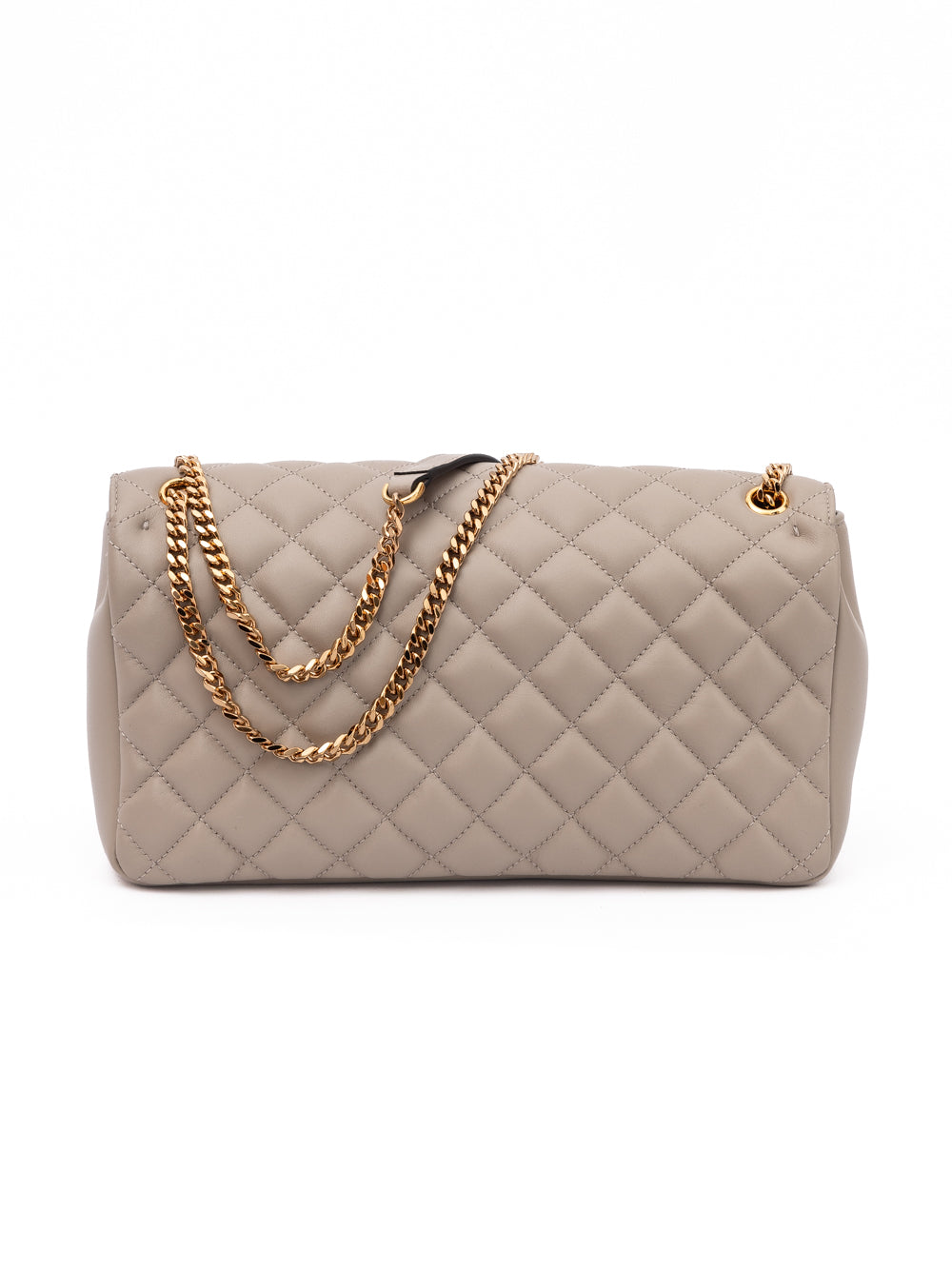 Sac à bandoulière en cuir matelassé taupe Versace