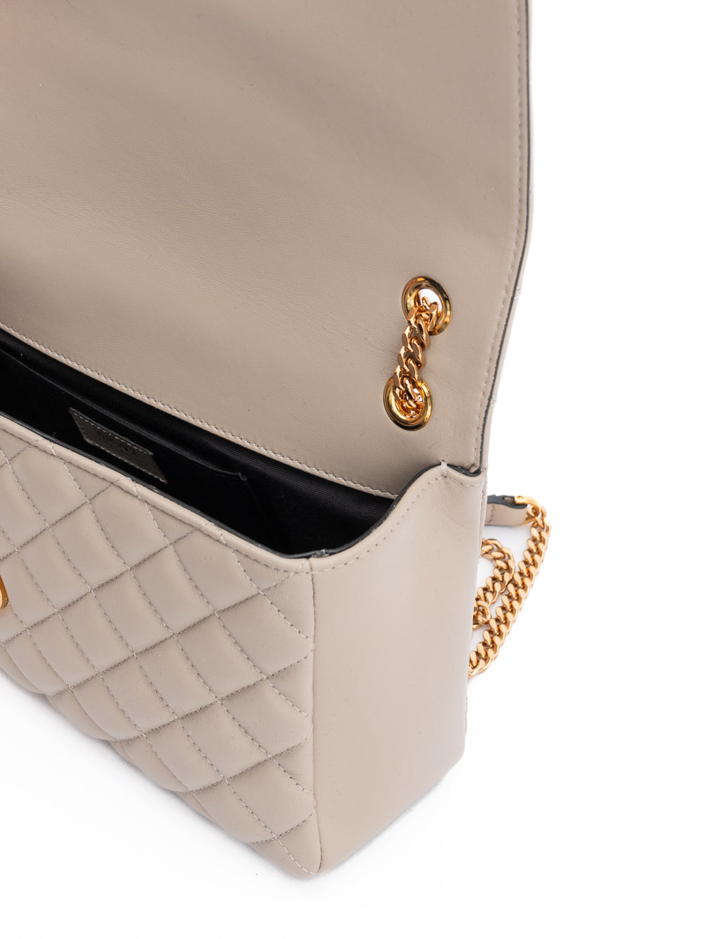 Sac à bandoulière en cuir matelassé taupe Versace