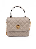 Sac bandoulière en cuir matelassé taupe Versace